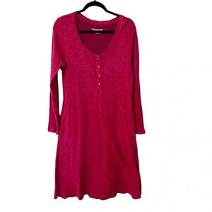 Soft Surroundings Women's Dark Pink Long Sleeve Tunic Dress w/ Pockets Sz S GUC